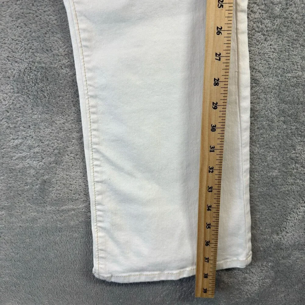 LOFT Jeans Pants Women 30/10 White The Kick Crop High Rise Regular Fit Flare NWT